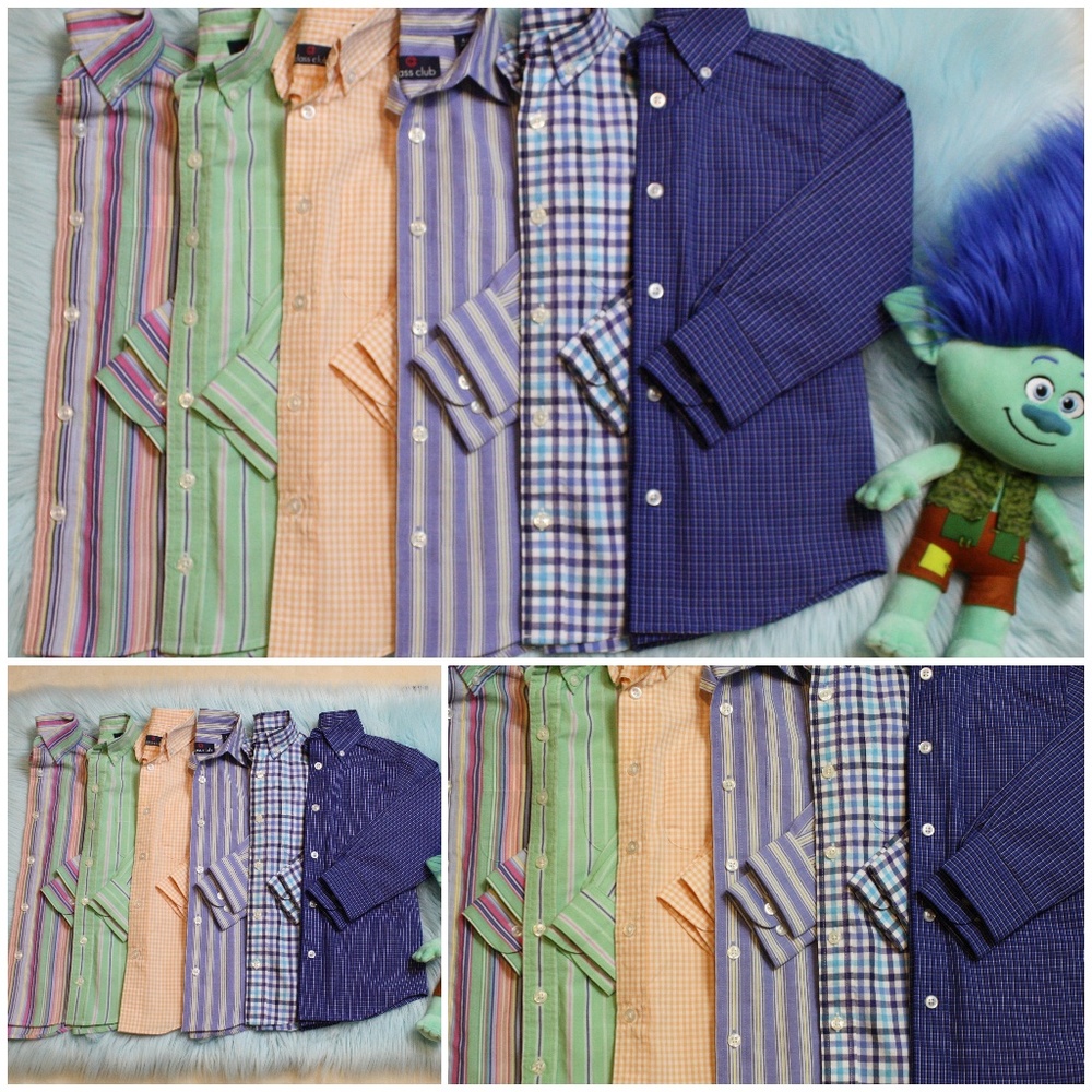 6pc Bundle Sz 4T Mixed Patterns Button Down Shirts